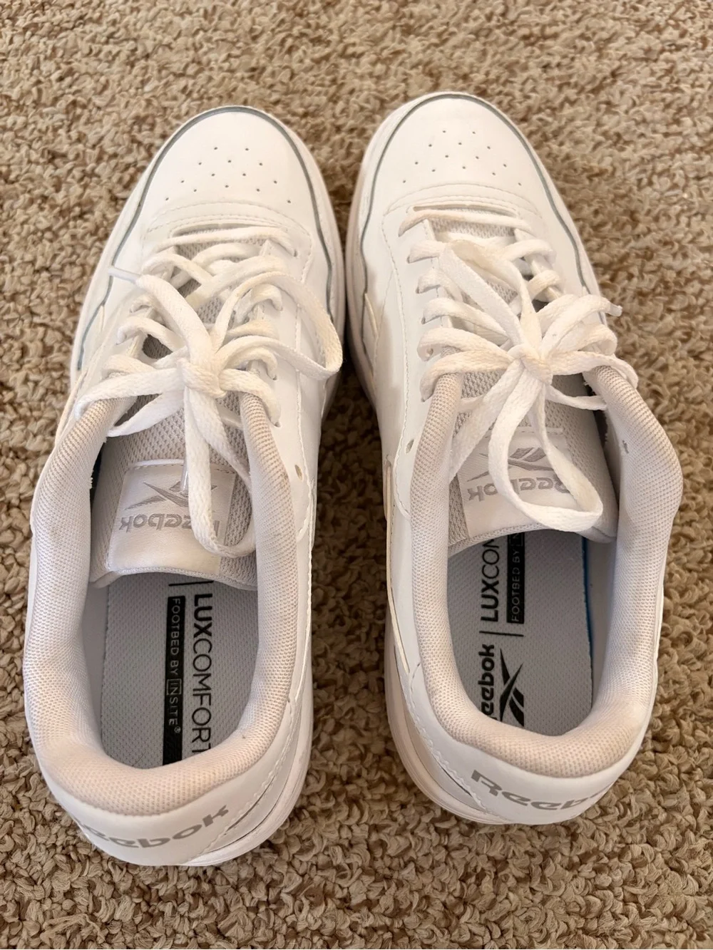 Reebok Men's White Low-Top Leather Sneakers